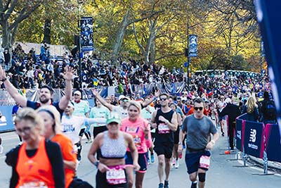 Runners take part in the TCS New York City Marathon